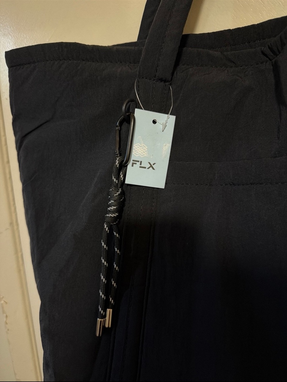 FLX Men's Black Jogger Pants with Drawcord Detail